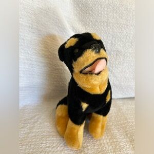 Charming Black and Tan Stuffed Dog Toy